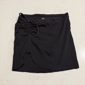 Aerie off Black Ruched Mini Skirt Swim Coverup